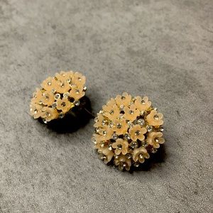 H&M Hoop Earrings with Beige Flower Detailing